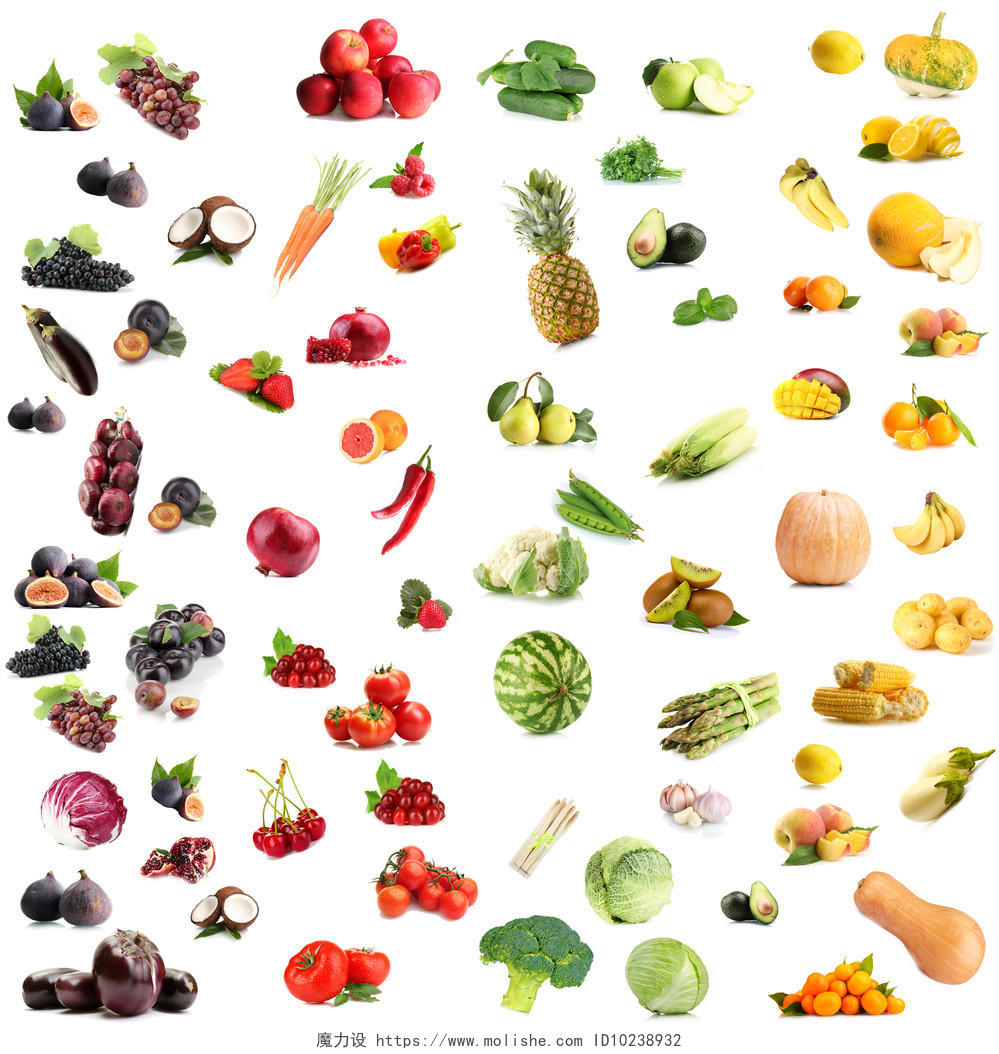 水果和蔬菜的颜色的抽象拼贴画